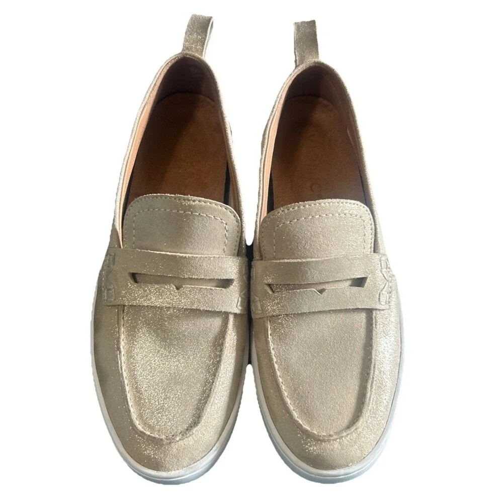 Vionic Uptown Womens Size 6 Leather Penny  Loafers  Slip-Ons Gold Metallic Shoes - Picture 5 of 16
